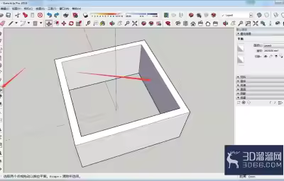 SketchUp怎么空心体块填充？
