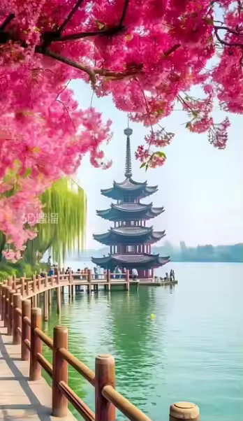 西湖景区：20万株草花娇滴滴绽放