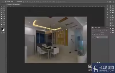 VRAY渲染完比较灰如何用PS处理？