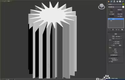 3Dmax怎樣制作雙圓十八角星柱？