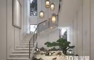 新中式楼梯吊灯怎么设计？