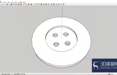 使用sketchup绘制一个纽扣模型？