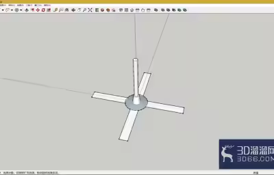 怎么使用sketchup建模吊扇？