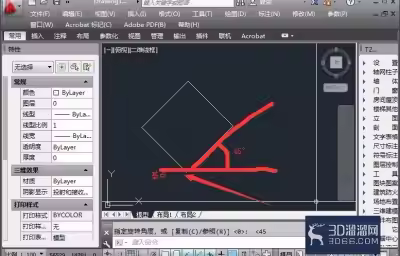CAD中如何对图形按角度旋转？
