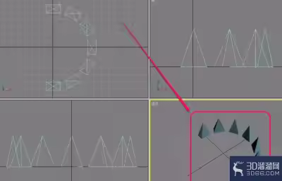 3dsmax怎么使用阵列进行弧线(圆弧)旋转复制排列？