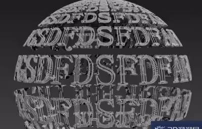 3DMAX异形字母球体建模？