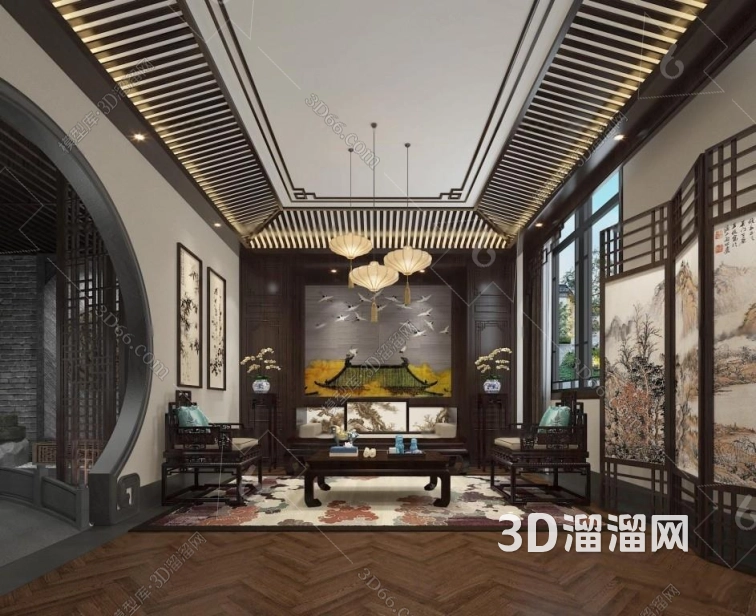 简约中式样板房效果图分享 简约中式样板房效果图分享