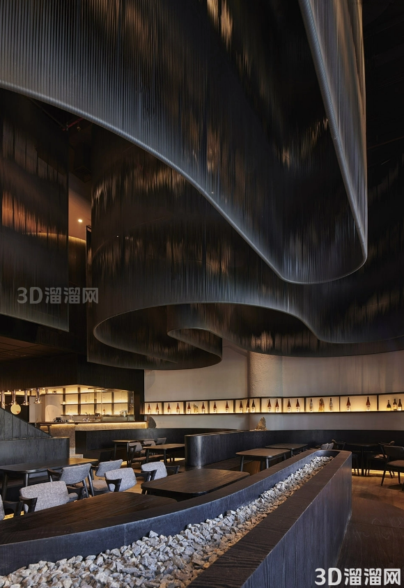 融合大自然的有机之美—印尼ISSEI日式餐厅设计案例-3d溜溜网