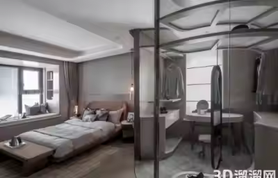 曲线谱写韵律，视线自由徜徉：中建荷岸晓风复式样板间设计案例