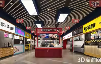 商场拐角餐饮店铺怎么设计？