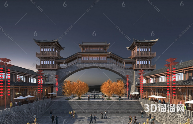 新中式建筑景观大门设计 新中式建筑景观大门设计