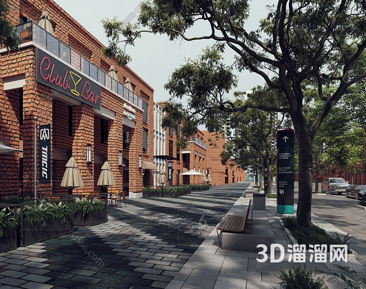 街区环境景观设计解析-3d溜溜网