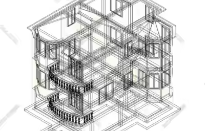 简易建筑图怎么画立体？