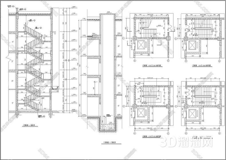 建筑图电梯怎么布置柱子？