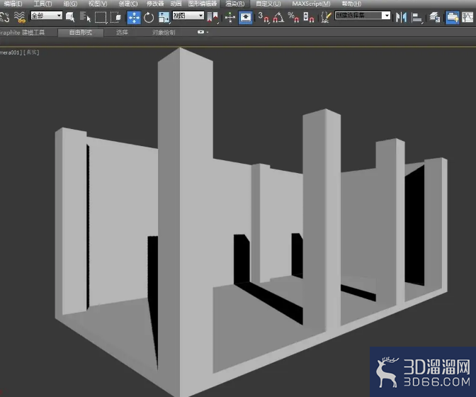 3Dmax怎么让柱子显示为线条? 3Dmax怎么让柱子显示为线条?
