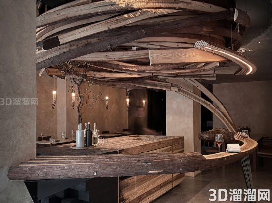 野蛮生长！自然主义“旋涡”餐厅—Embers餐厅设计案例-3d溜溜网
