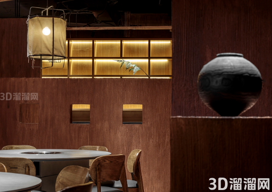 侘寂风格的潮汕牛肉火锅店—舌尖牧牛设计案例-3d溜溜网