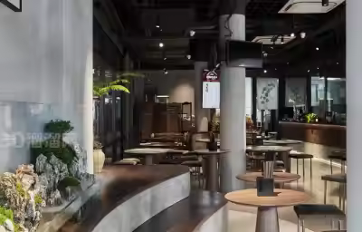 曲线设计与工业风的完美融合—粉家青云街小酒馆设计案例