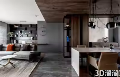 灰与橙的对比，展现空间的现代魅力：金科天湖住宅设计案例