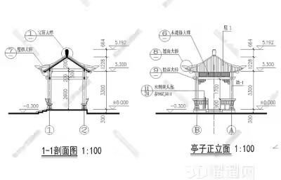 公园古建亭施工图设计要点