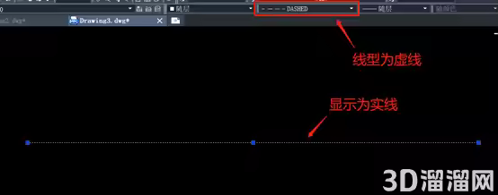 CAD中的虚线显示为实线怎么办？
