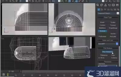 3dmax中多个物体的布尔运算特效制作