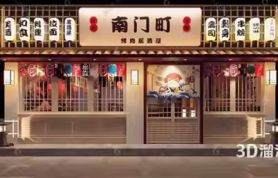 商场餐饮日式门头如何设计？