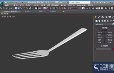 3dsMax2012怎么制作一个不锈钢材质的叉子?