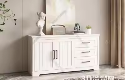 如何在柜子设计中应用白色木材贴图？