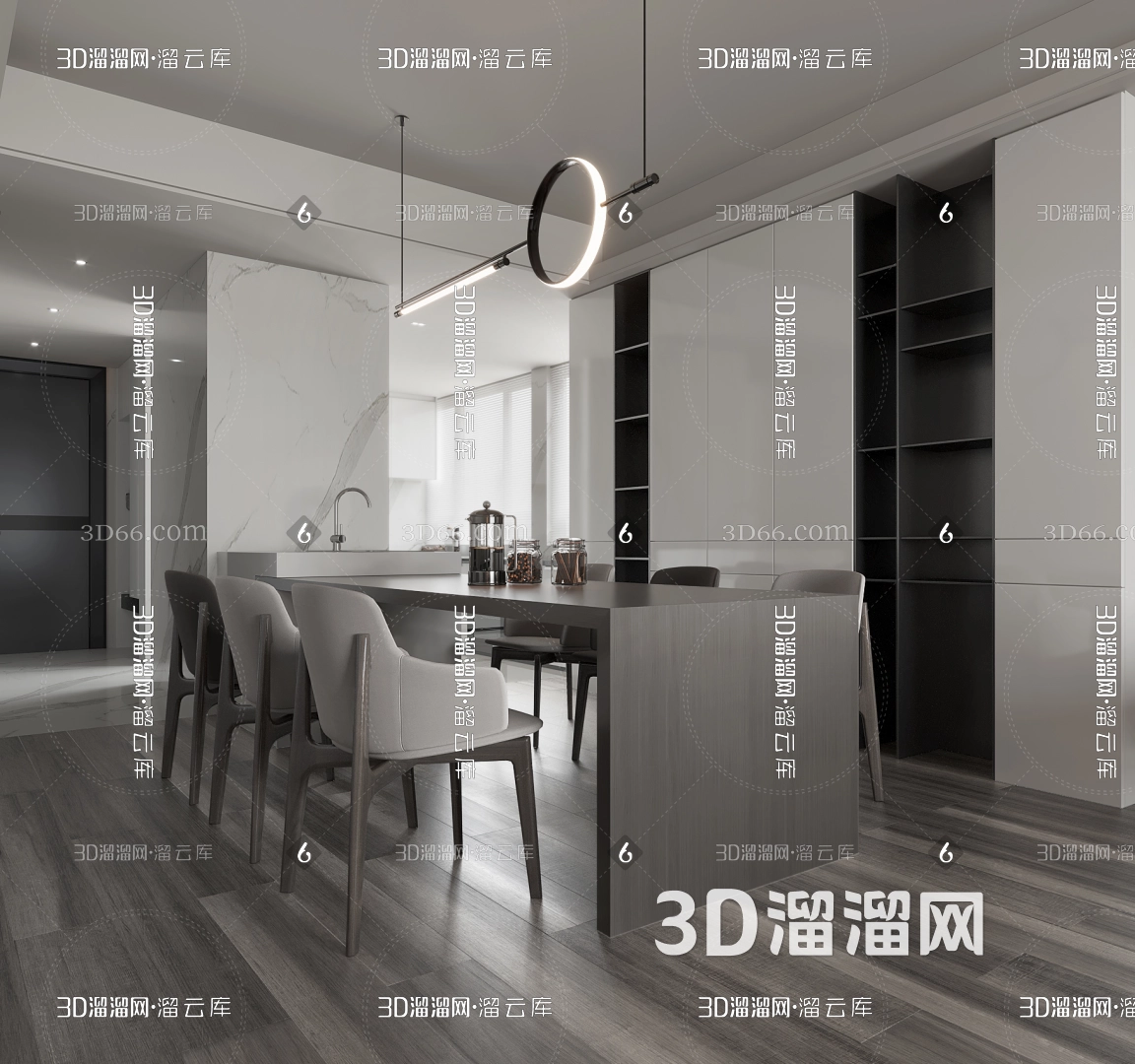 现代简约黑白灰装修风格效果图
