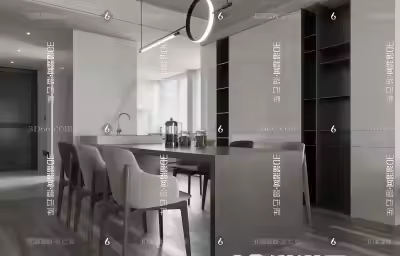 现代简约黑白灰装修风格效果图