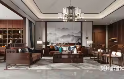 现代中式装修效果图 感受传统之美