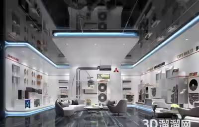 3D中央空调展厅效果图：创造舒适与创新的展示空间