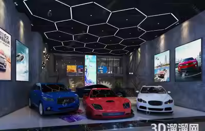 4S店展厅3D效果图：打造引人注目的汽车陈列空间