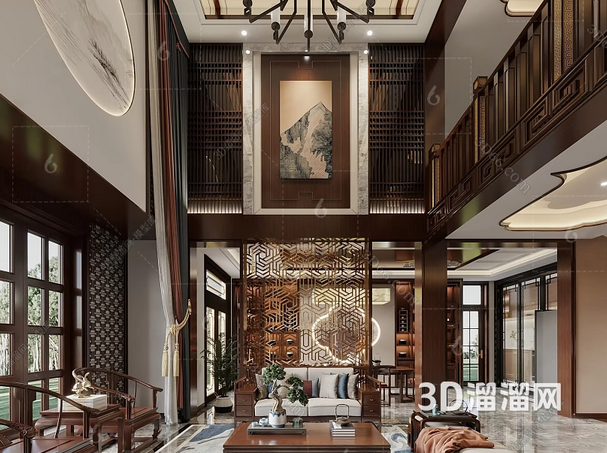 别墅装修中式如何设计?-3d溜溜网