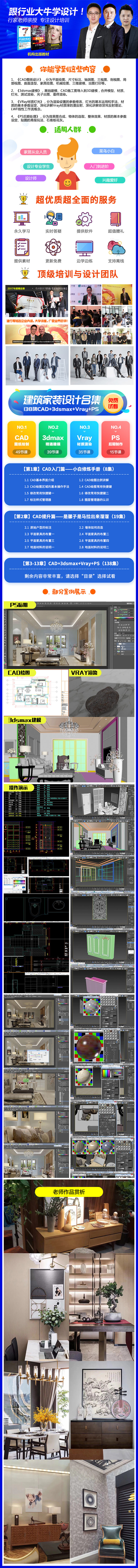 CAD+3DMax+VRay+PS家装设计4部曲合集教程