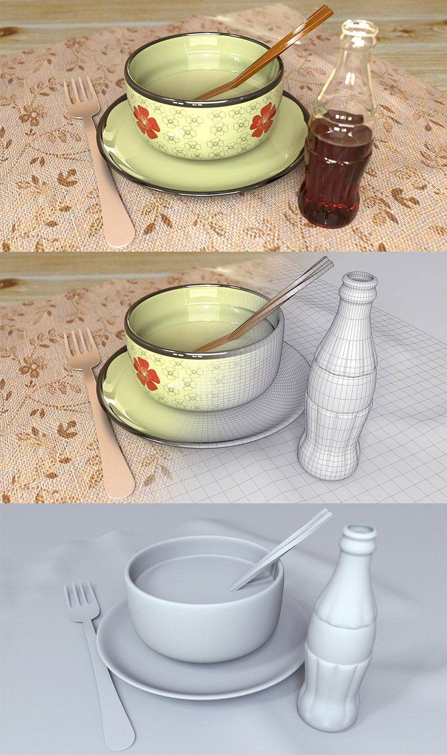 C4D Redshift餐具贴图教程