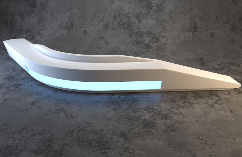 3DMax制作弧形前台模型教程