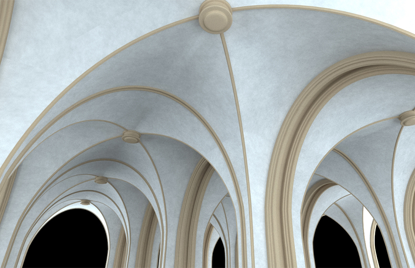 3DMax弧线室内拱顶制作教程
