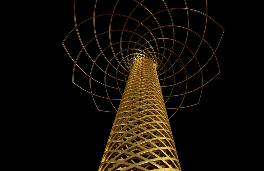 3DMax制作莲花交织塔柱模型教程