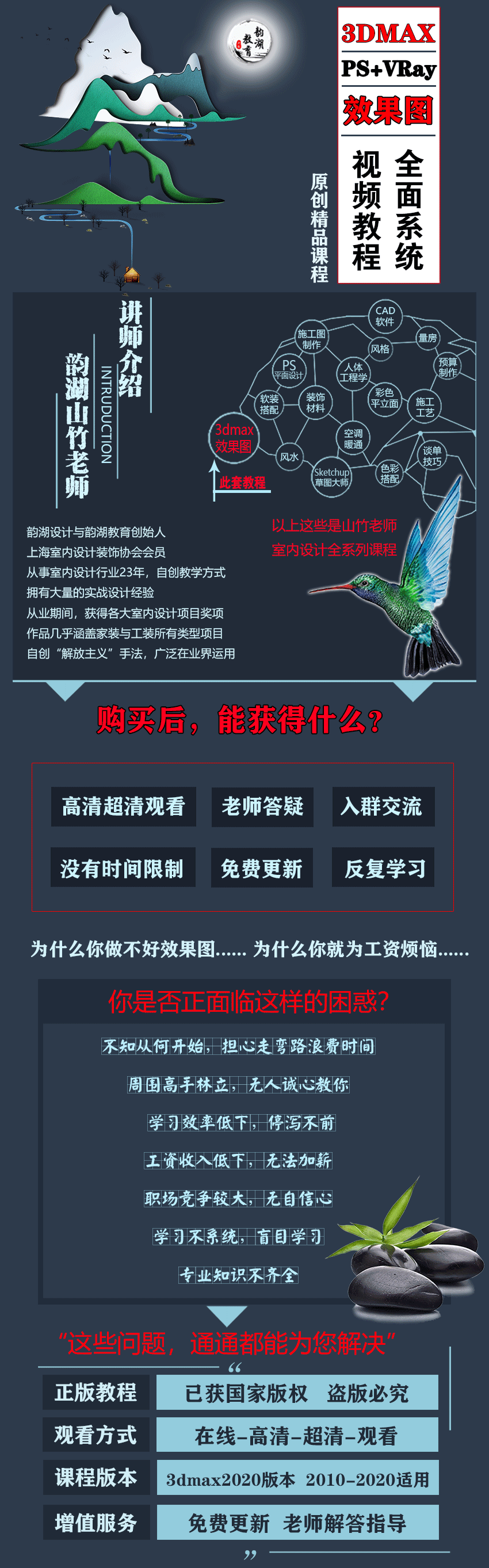 3dmax2020效果图VRay渲染PS后期视频教程