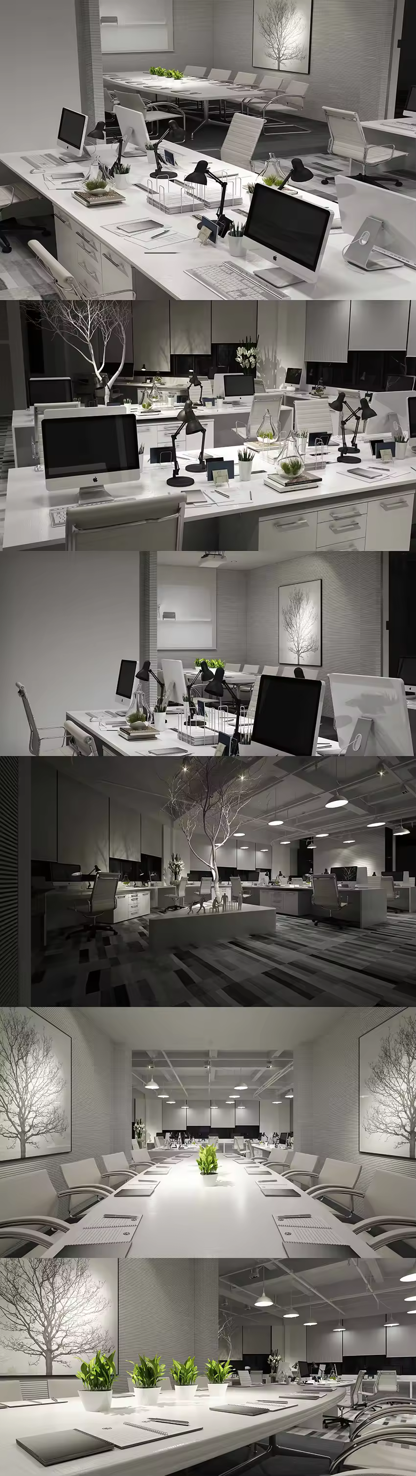 超写实黑白调办公室材质灯光表现技法视频教程