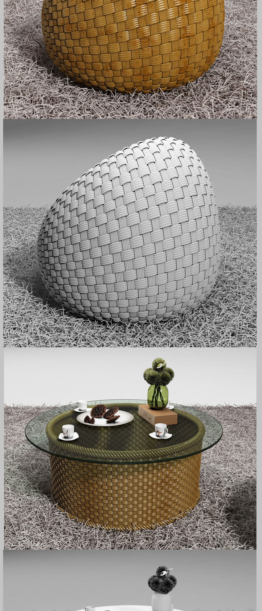 3DMax竹编、藤编家具建模渲染教程