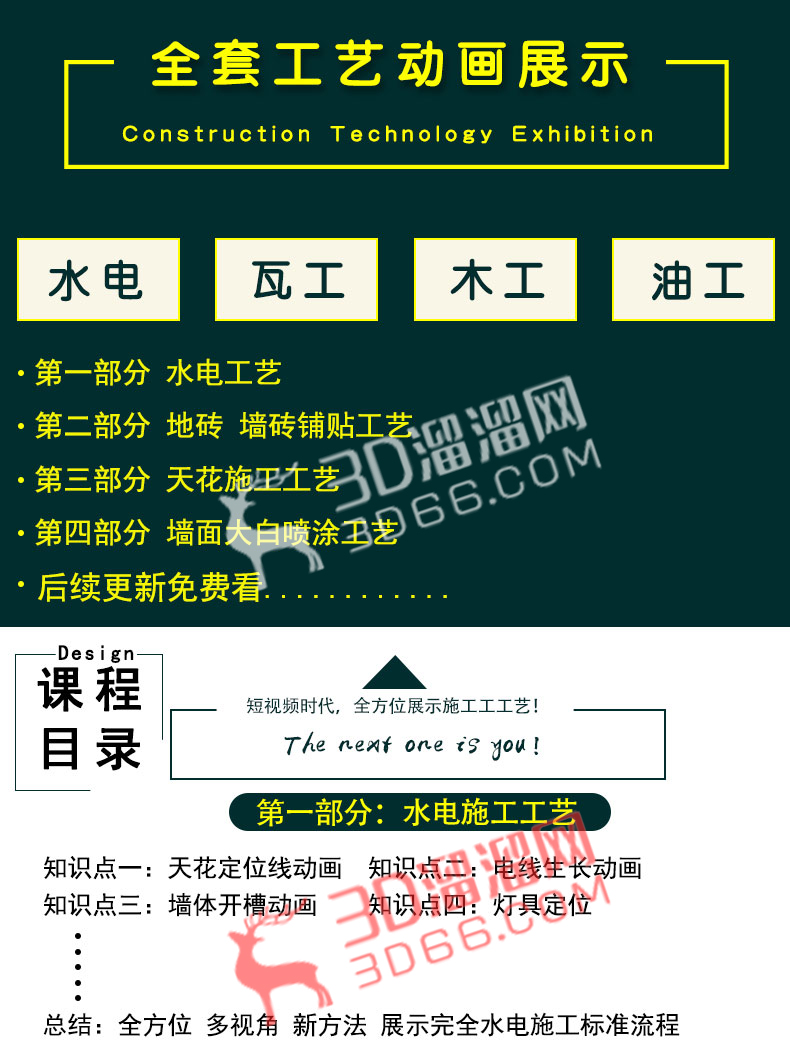 3DMAX室内设计施工动画BIM动态3D生长动画