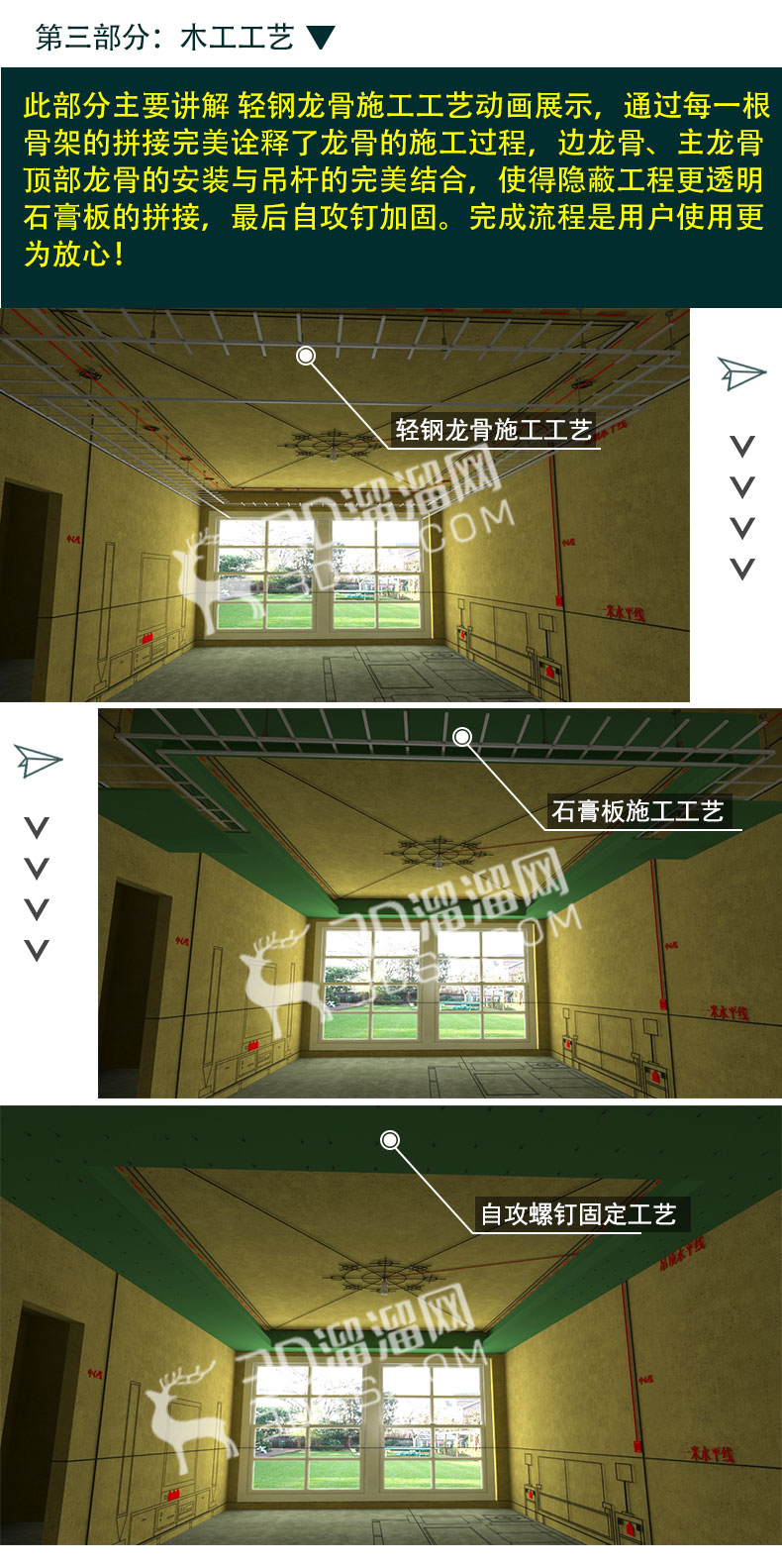 3DMAX室内设计施工动画BIM动态3D生长动画