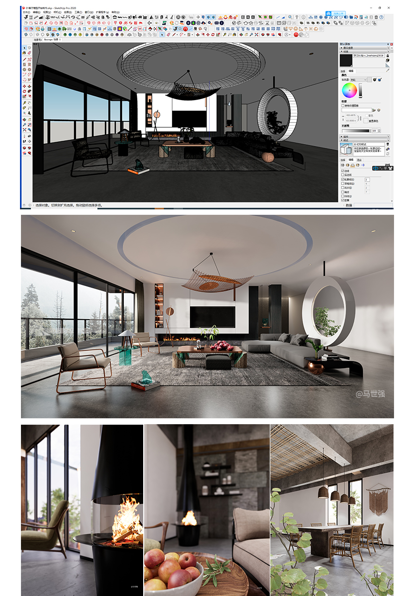 sketchup/enscape建模渲染漫游动画