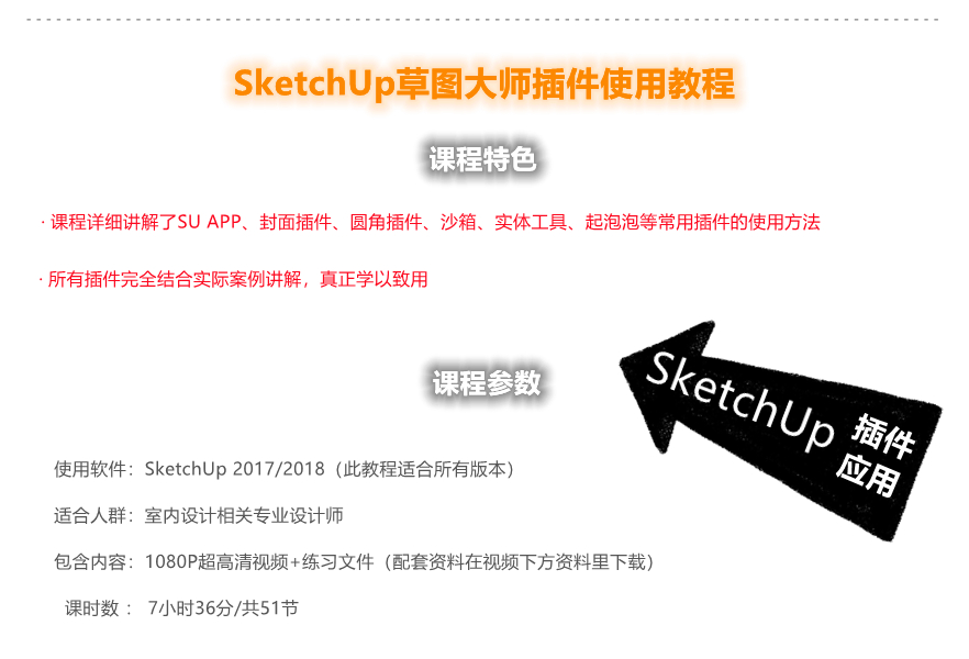 SketchUp草图大师室内基础建模+插件使用