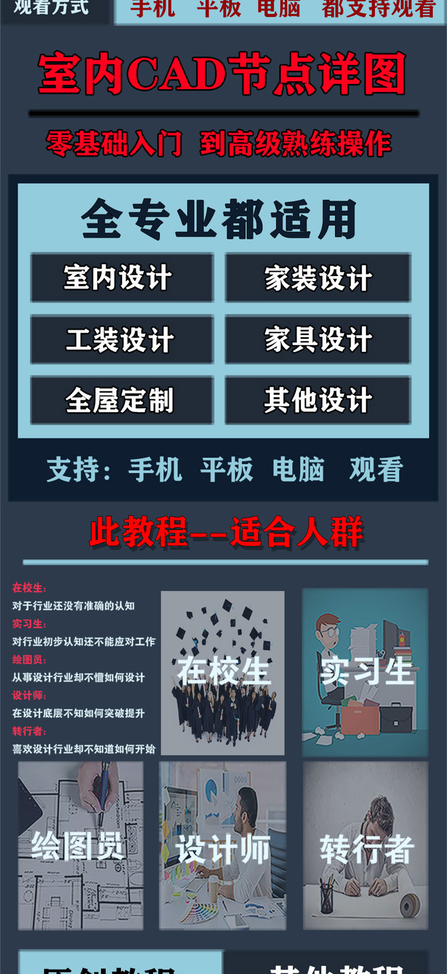 室内设计CAD节点详图剖面教程顶面类节点篇课