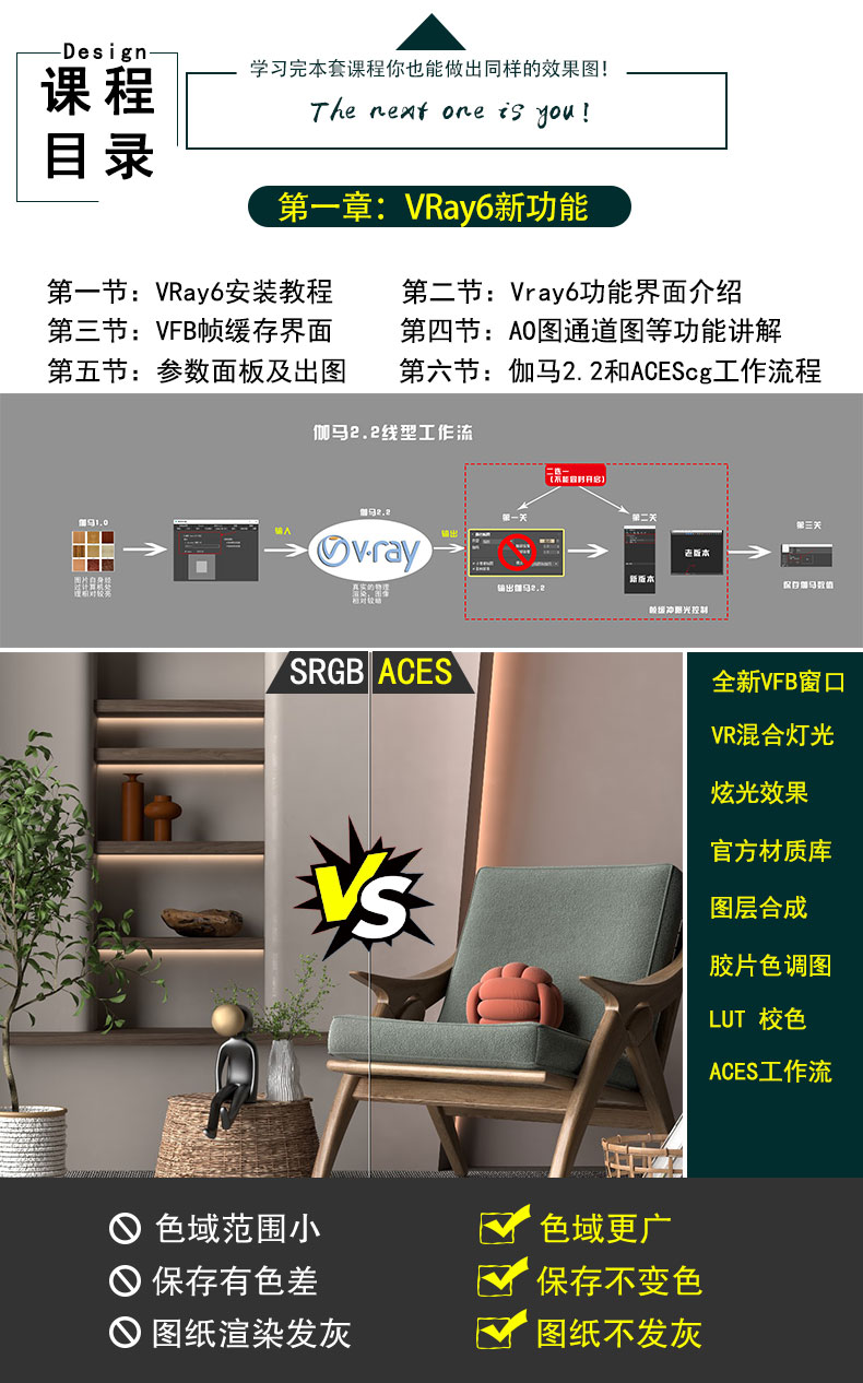 新版VRay6.06高级写实渲染教程VR6.0室内3D效果图