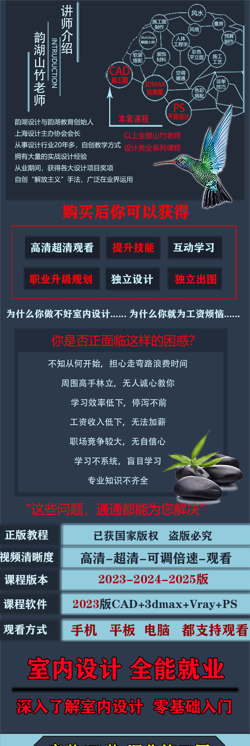 室内设计CAD施工图3dmax效果图PS后期处理施工工艺谈单
